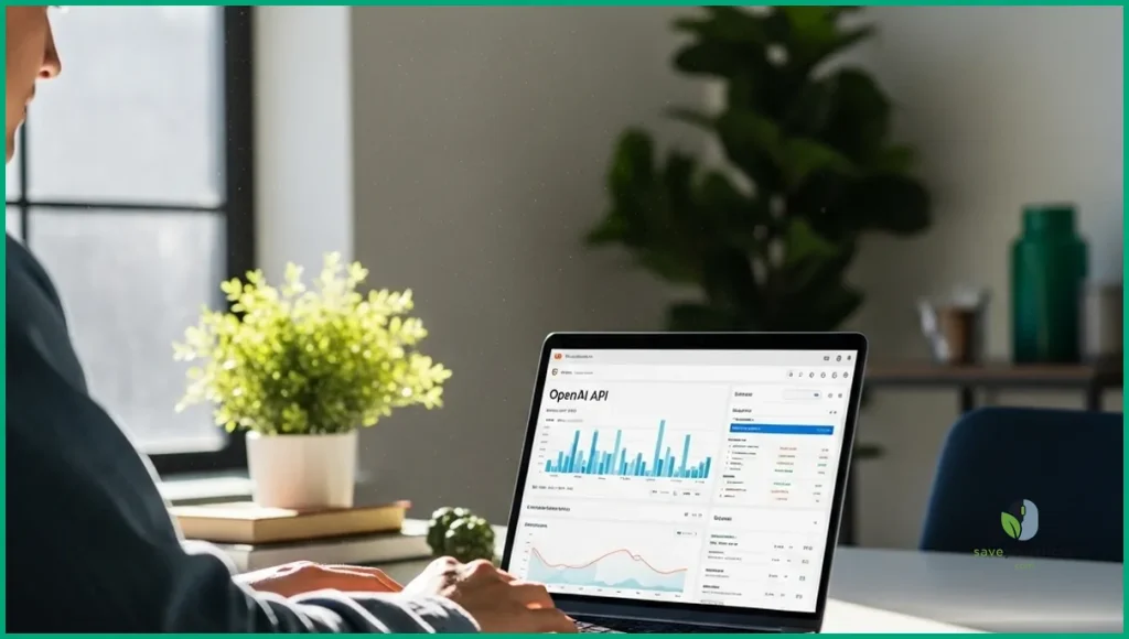 Person using laptop to access OpenAI API dashboard