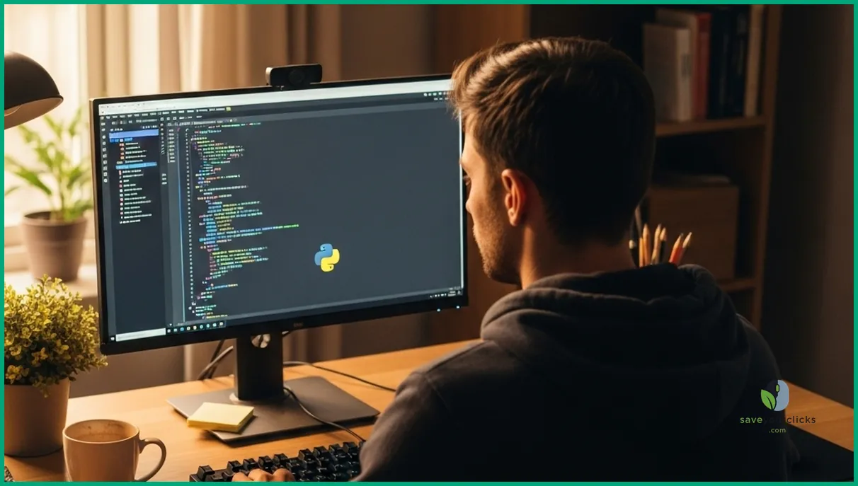 Developer running Python script for SEO keyword clustering