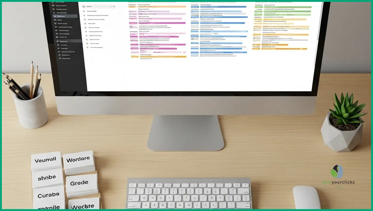 Desktop screen showing keyword clusters in a table
