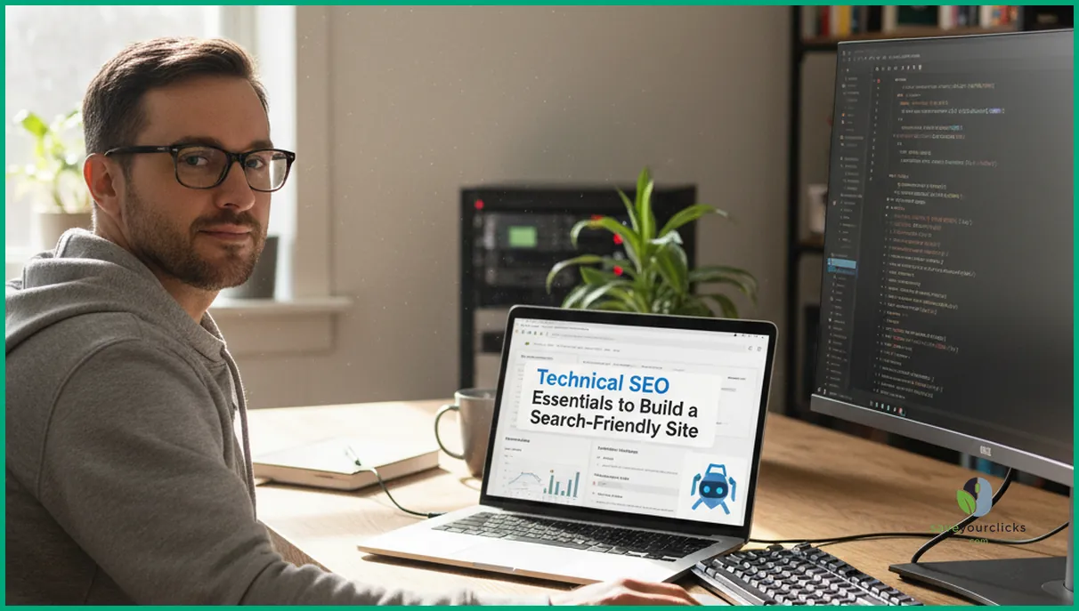 Developer fixing technical SEO issues after an audit to build a search-friendly site