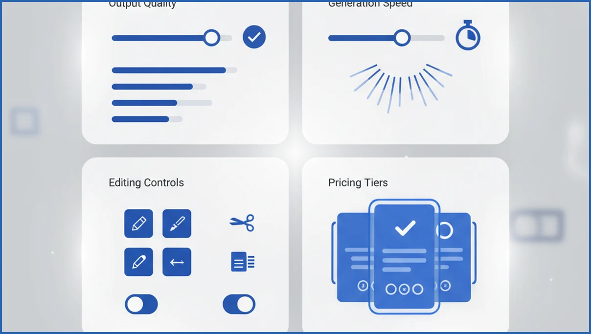 Feature comparison dashboard for writing tools