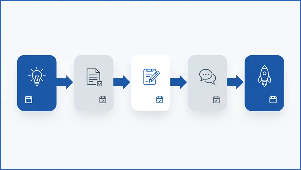 Content workflow from idea to publish