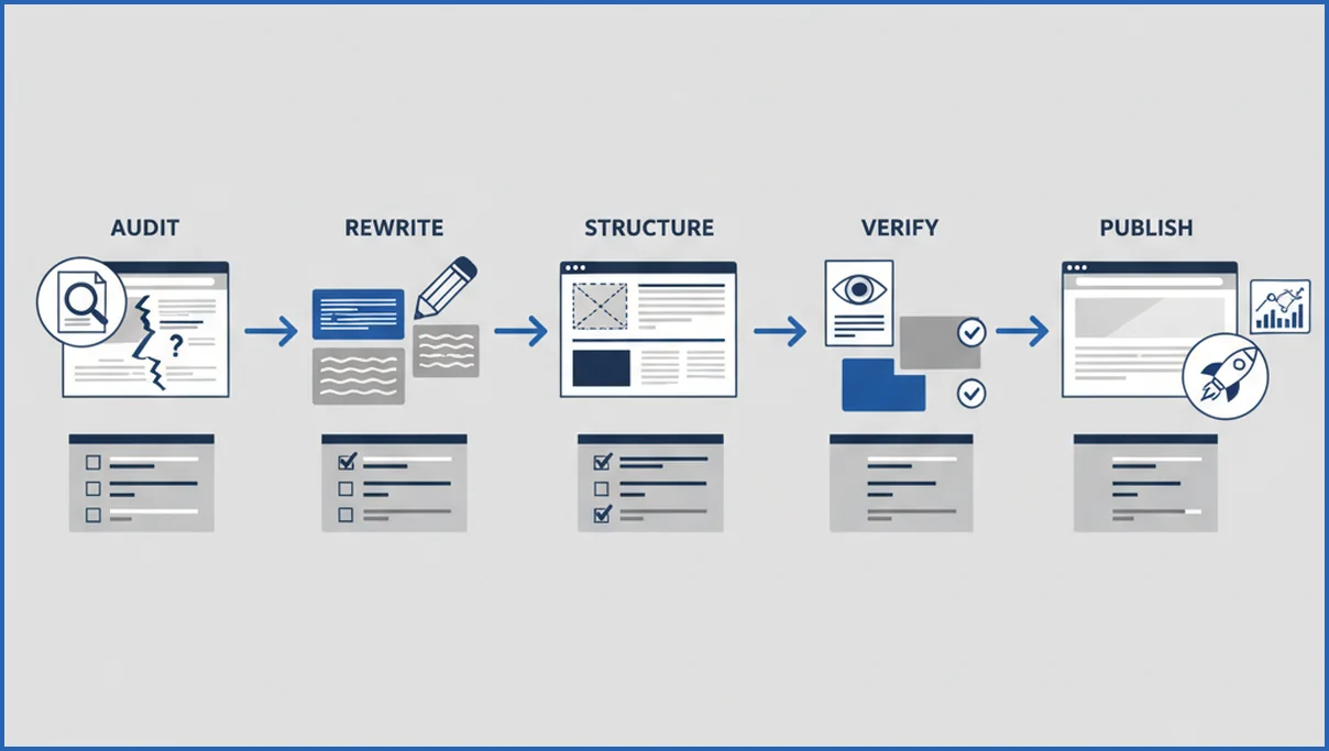 Step-by-step GEO optimization workflow
