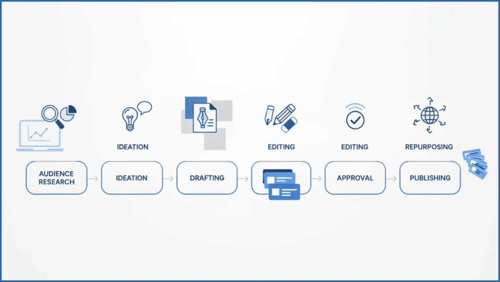 AI content workflow from research to publishing