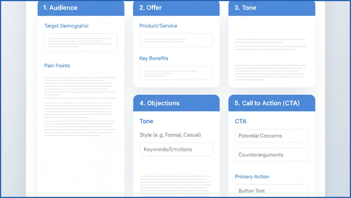 Content brief template for AI copywriting