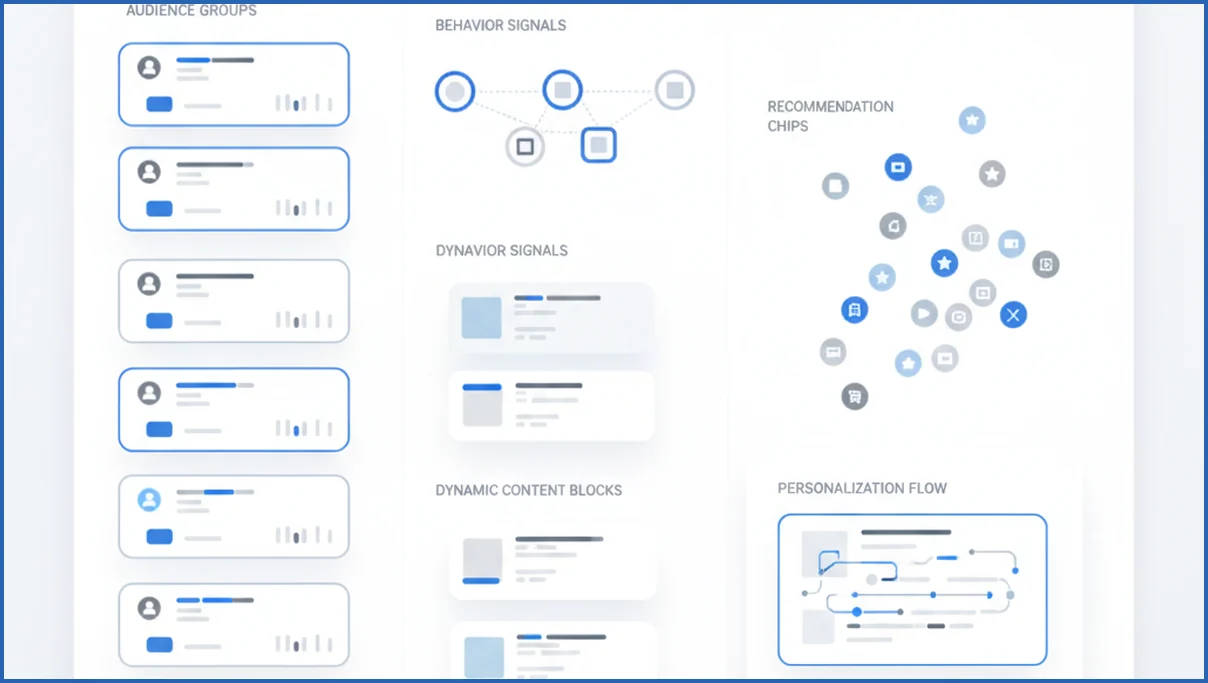Personalized email segments shown in a dashboard