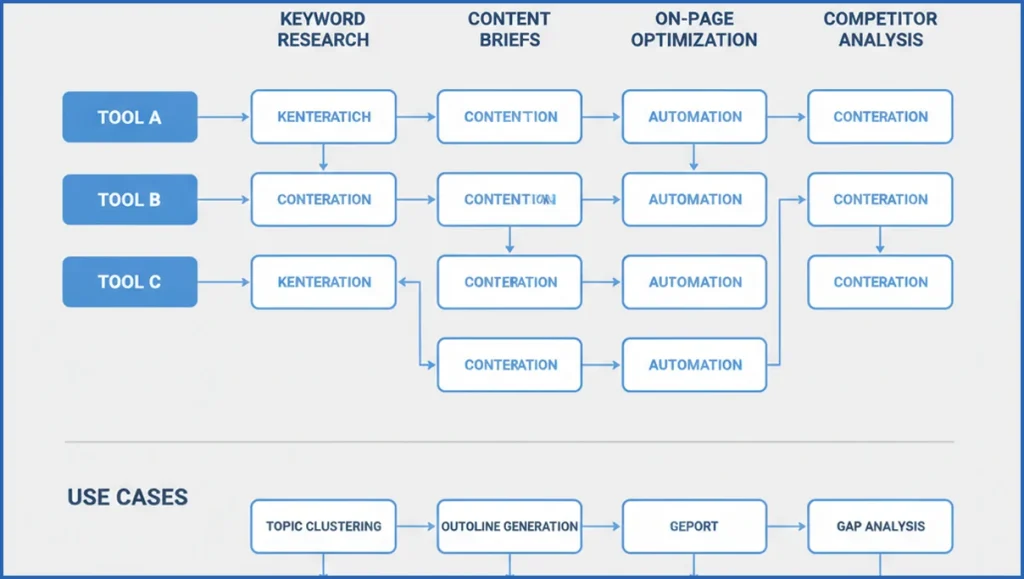 AI SEO tools mapped by use case