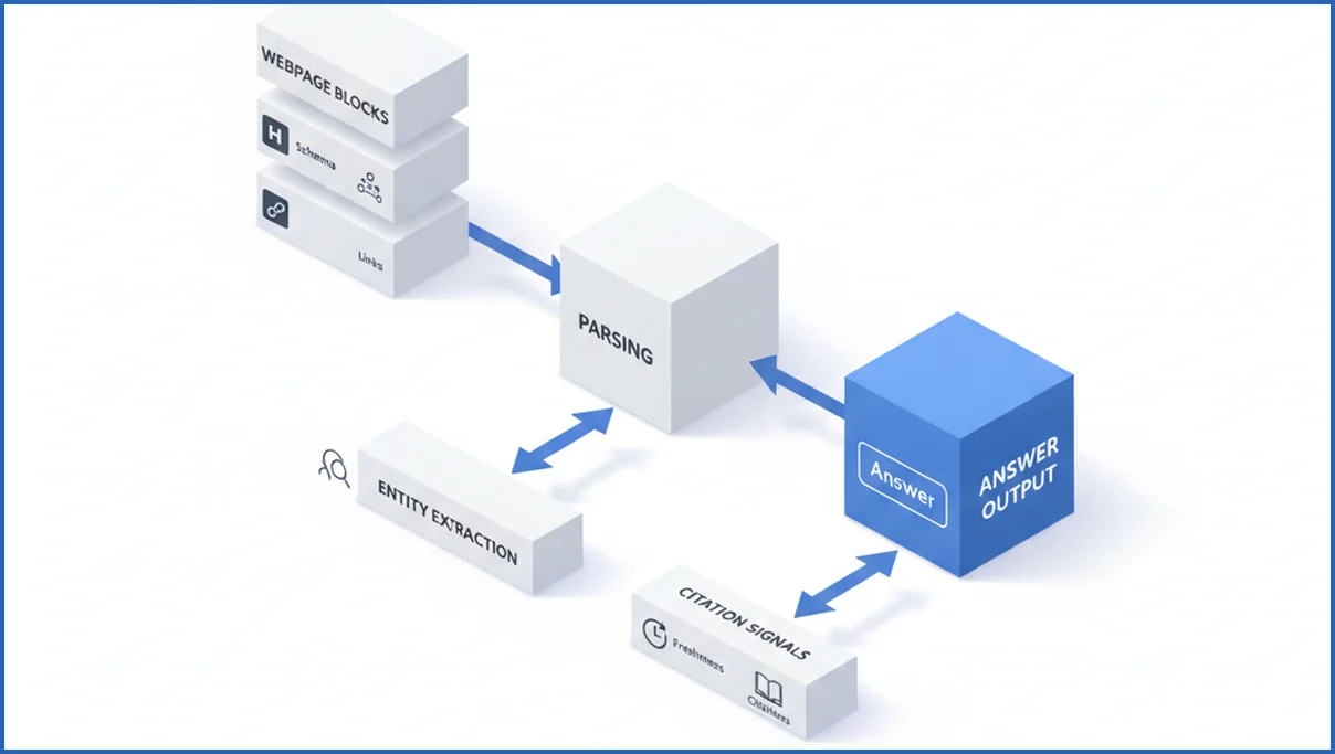 Diagram of how AI systems process web content