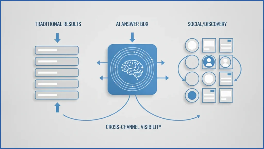 Search visibility across AI and traditional results
