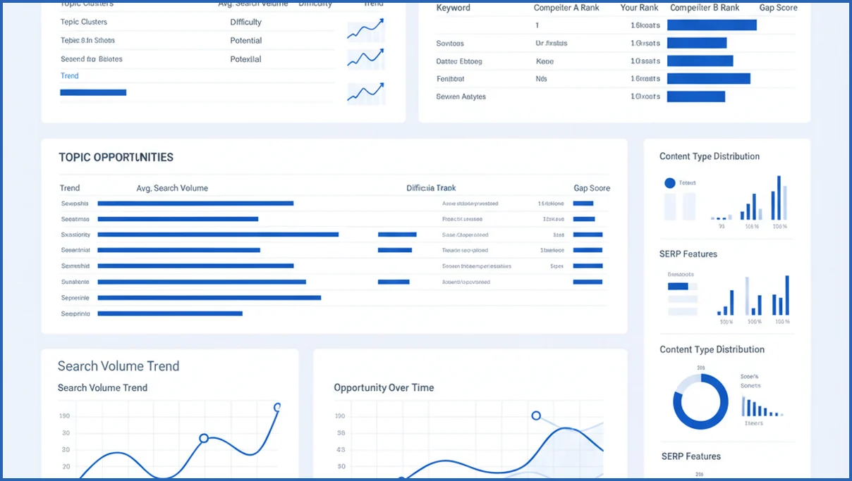 Keyword gap analysis dashboard