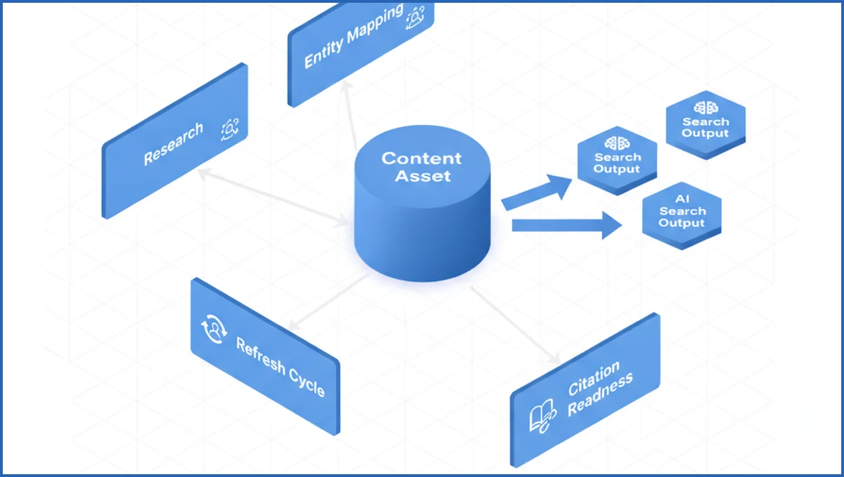 Content workflow for AI search visibility