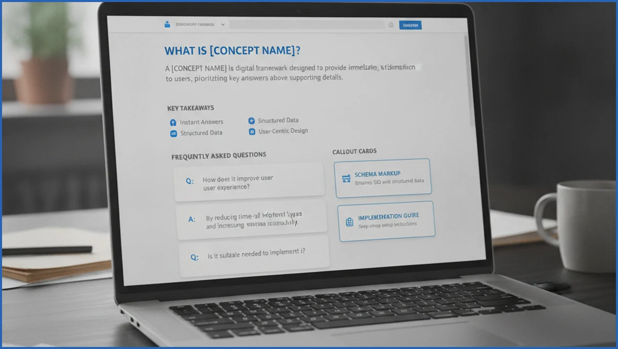 Answer-first content format on a webpage