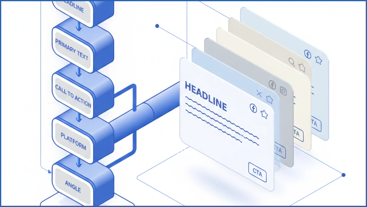 Prompt structure for AI ad copy variations