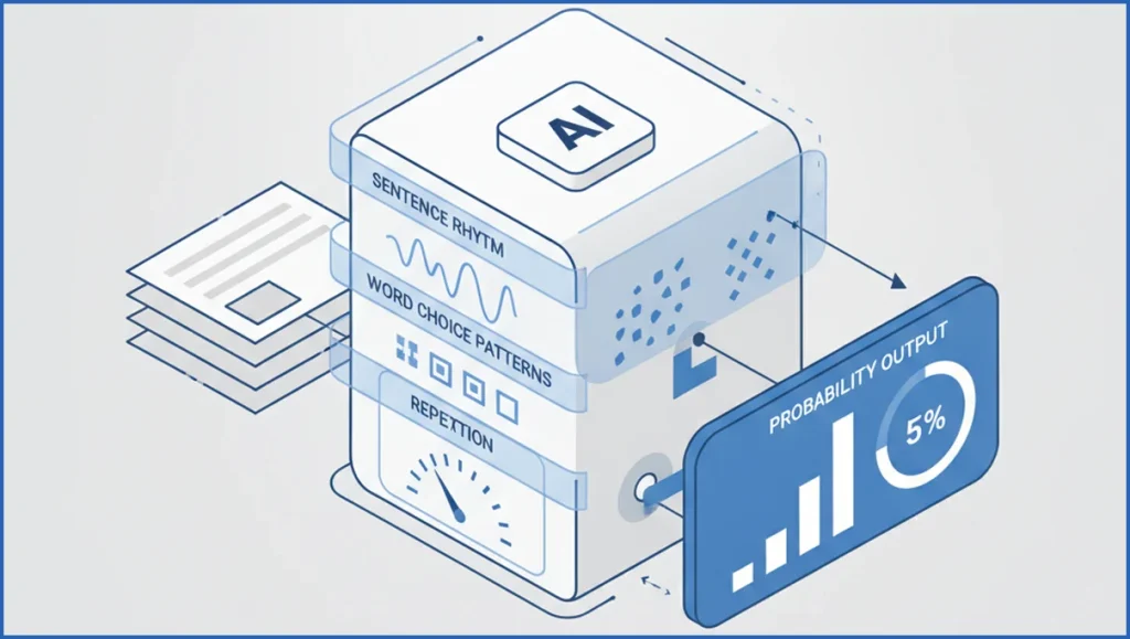 Diagram of signals used in AI content detection