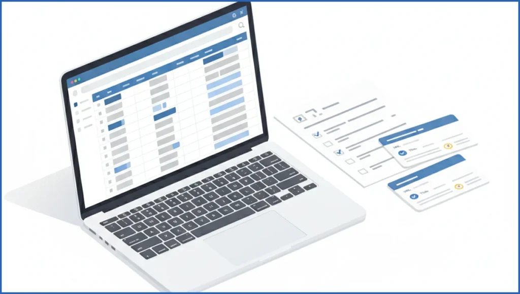 Content inventory table and audit checklist