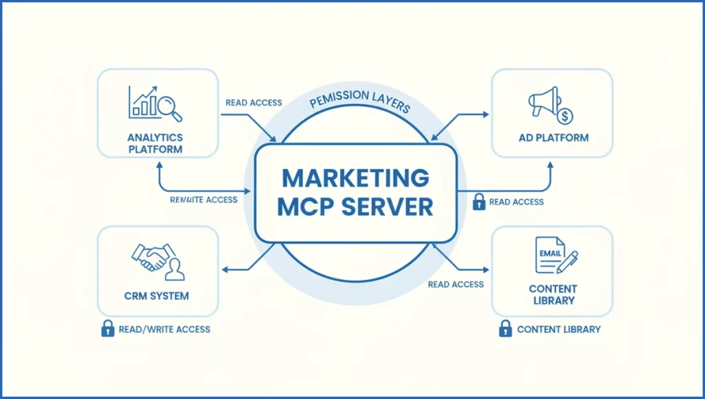 Marketing tools and permissions mapped in one flowchart