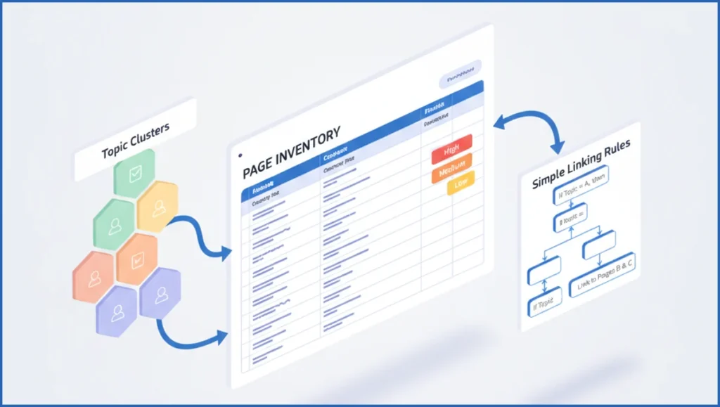 Page inventory and linking rules workflow