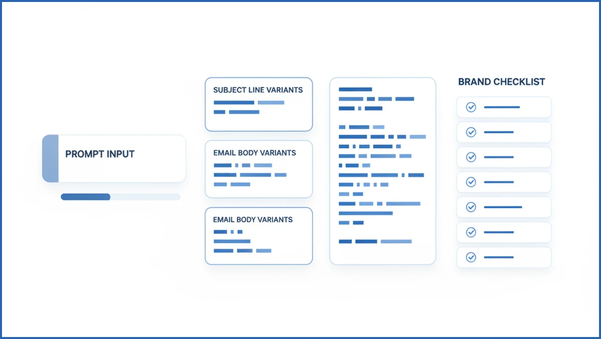 Prompt-to-copy workflow for campaign writing