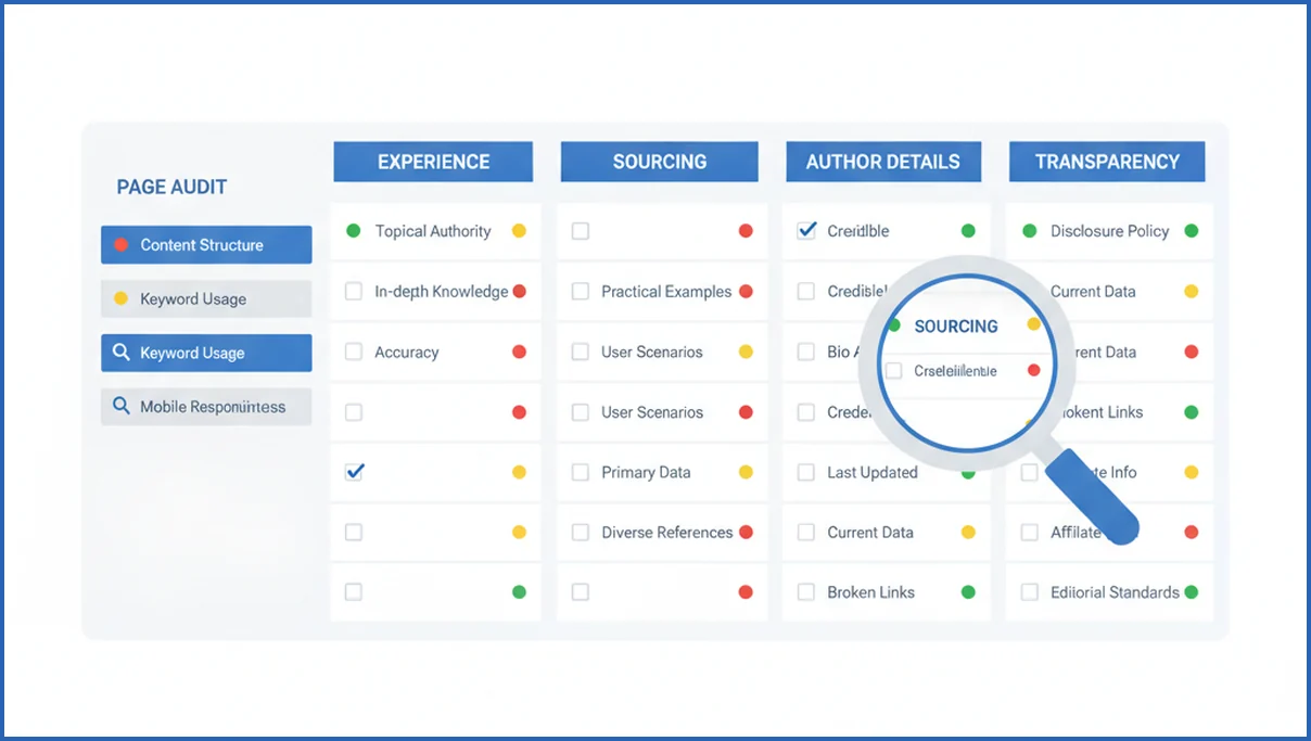 E-E-A-T content audit checklist