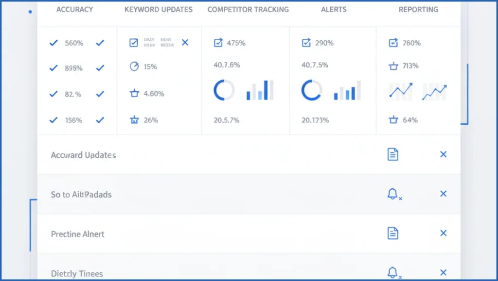 AI rank tracker feature comparison dashboard