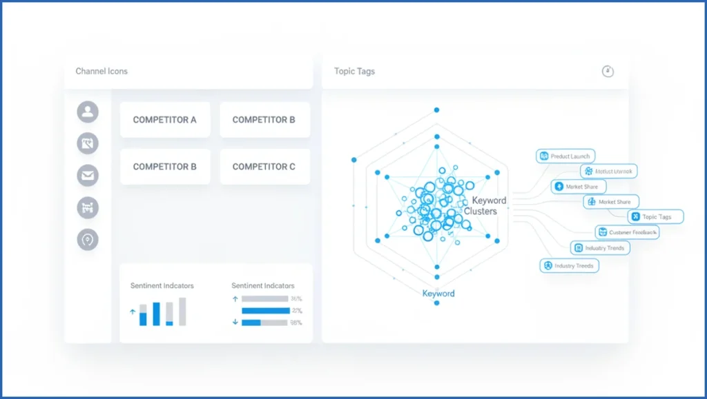 Brand tracking signals mapped in a dashboard