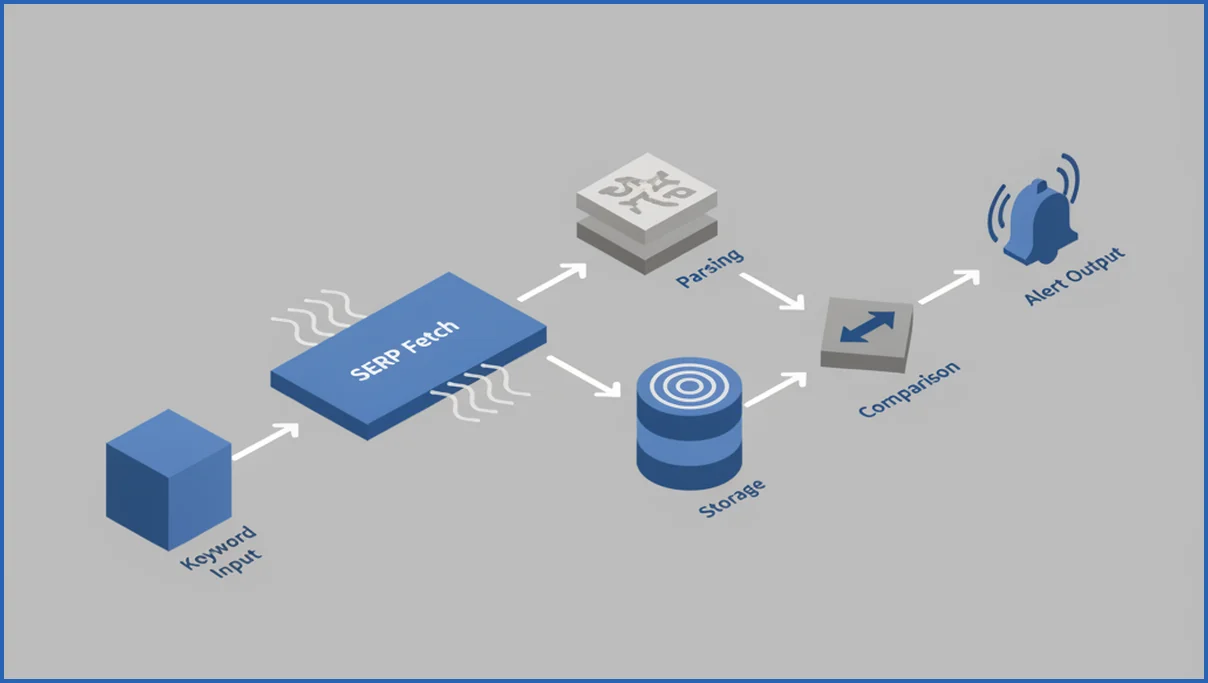 Flowchart of a rank tracking workflow