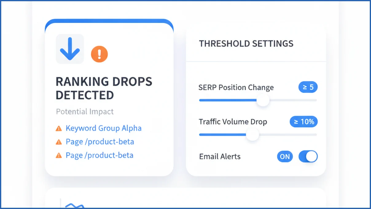 Alert system for ranking drops