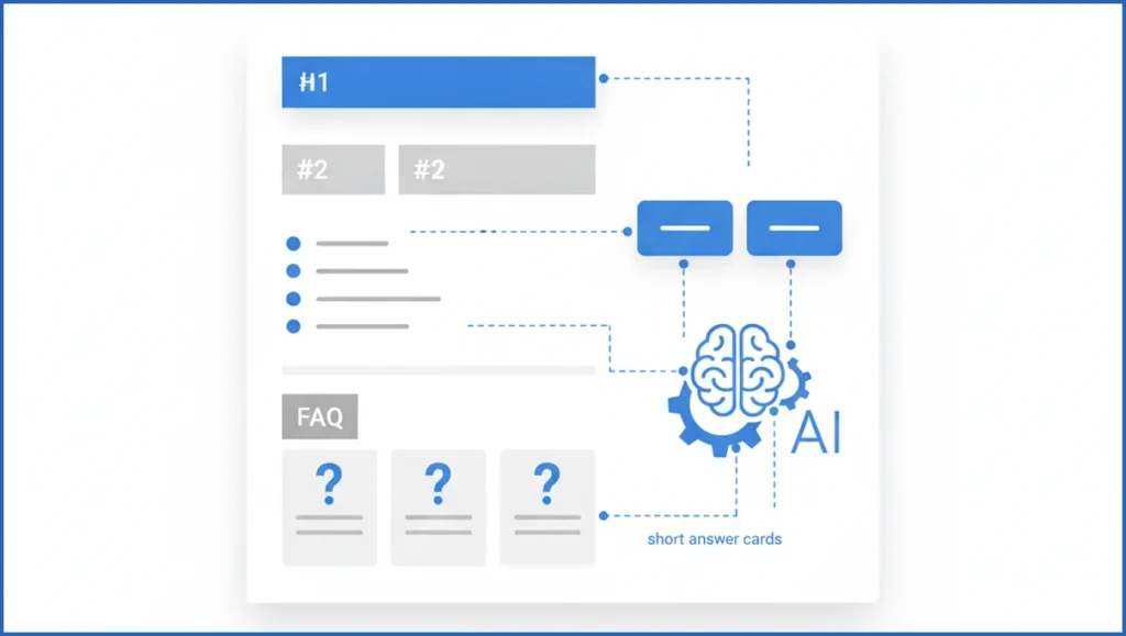 Structured webpage layout for AI readability